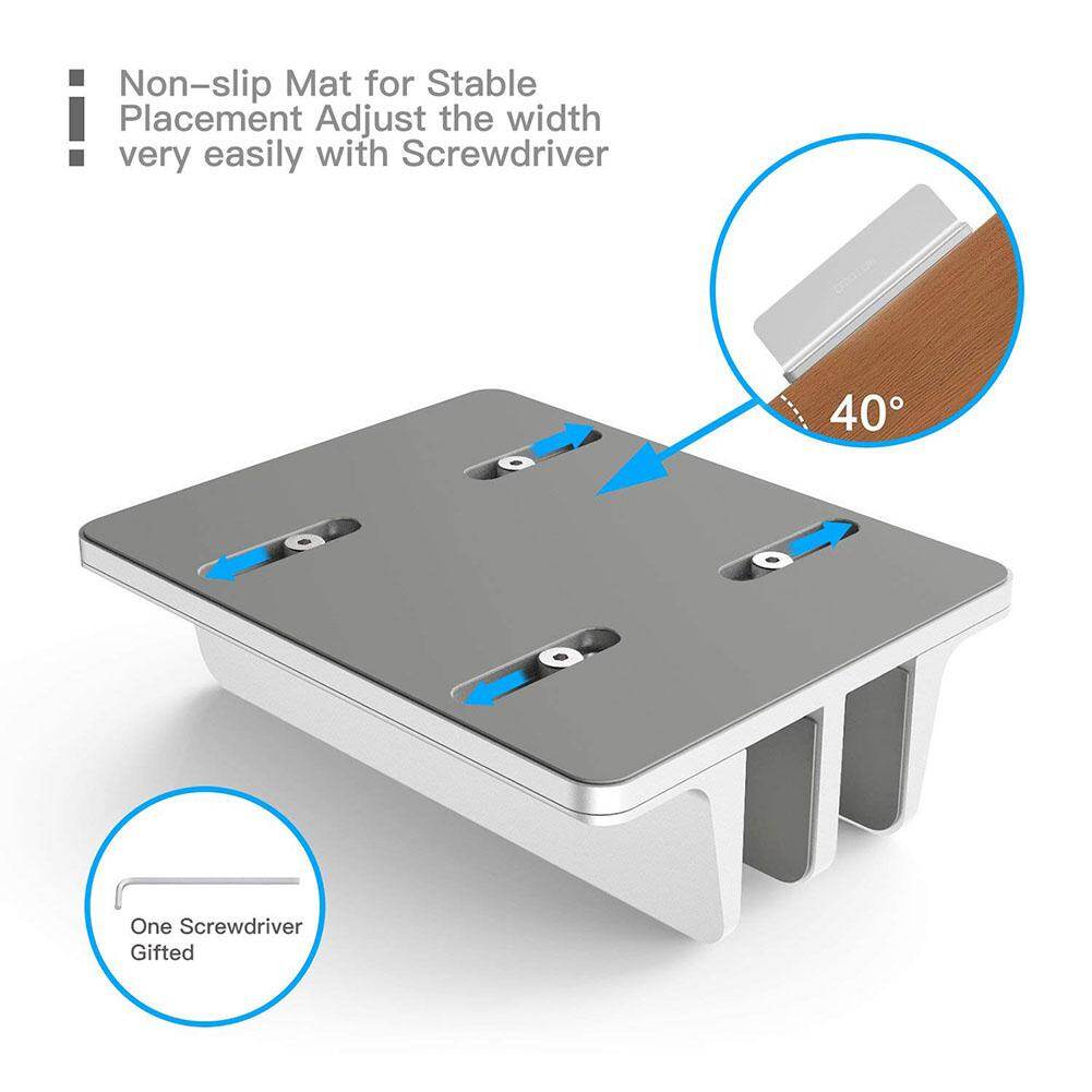 Vertical Laptop Stand for Macbook Air Pro Desktop Double Desktop Stand Holder with Adjustable Dock (Up to 17.3 Inch) L30  r57