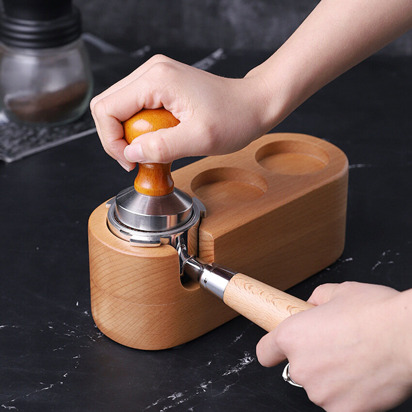 Bộ Lọc Cà Phê 51Mm Dụng Cụ Giữ Máy Pha Cà Phê Espresso Bằng Gỗ Đặc Đế Máy Pha Cà Phê Giá Đỡ Phụ Kiện Cà Phê Cho Barista