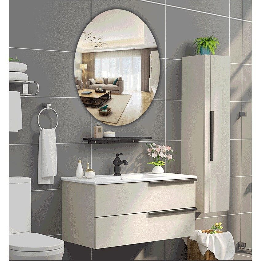 Gương dán tường bình bầu dục 42x27cm - gương dán tường acrylic 3d hình oval