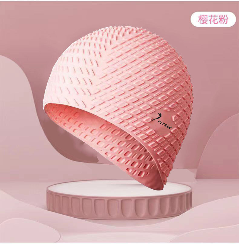 FLYSEA硅胶泳帽水滴加大防水高弹舒服不勒头包长发男女通用游泳帽