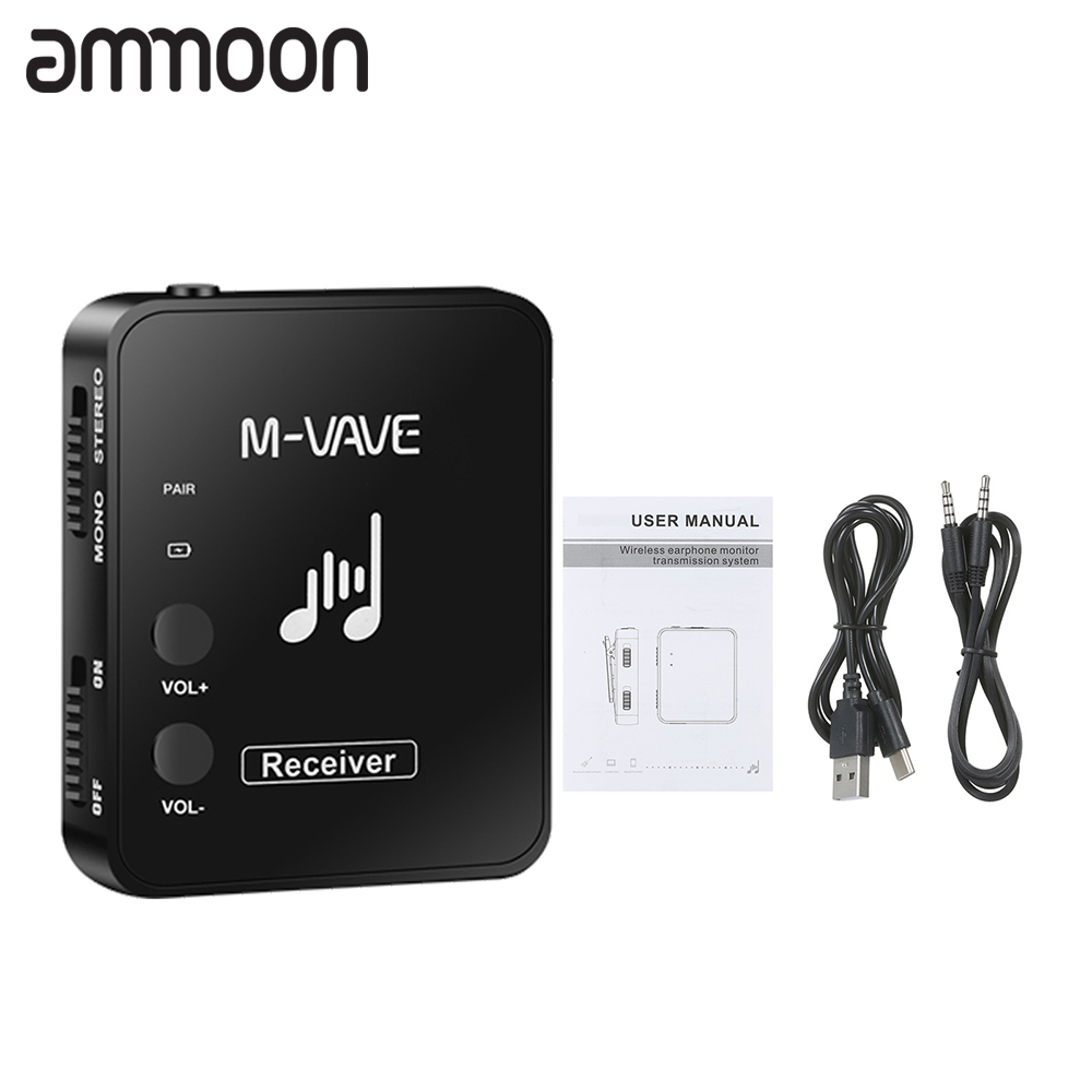 M-VAVE WP-10 2.4GHz Ear Back Receiver Rechargeable Receiver of Earphone Monitor Transmission System