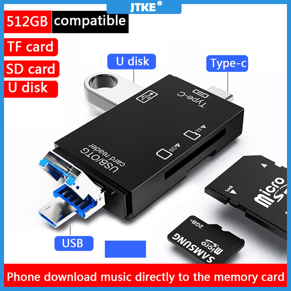 JTKE Đầu Đọc Thẻ TF SD OTG Bộ Chuyển Đổi Thẻ Nhớ USB 2.0 Type C Tiện Dụng