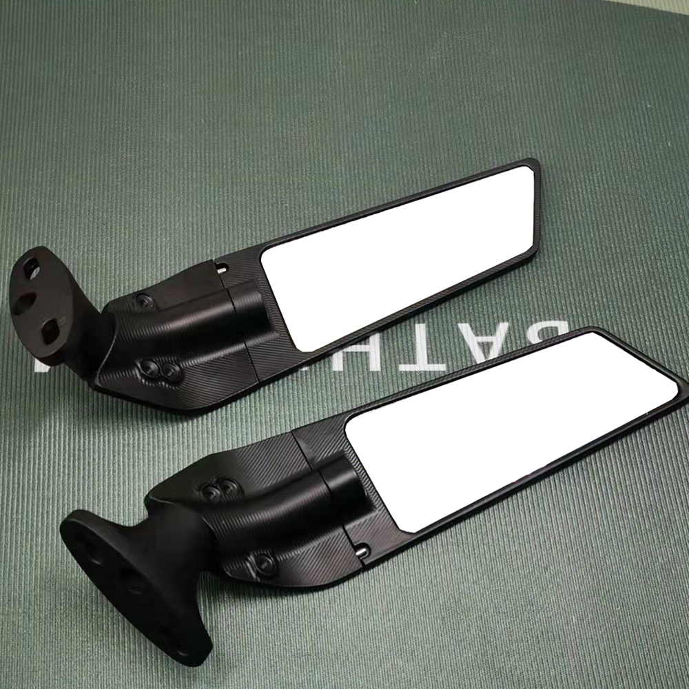 Large-view motorcycle aluminum alloy rotating fixed wind wing rearview ...