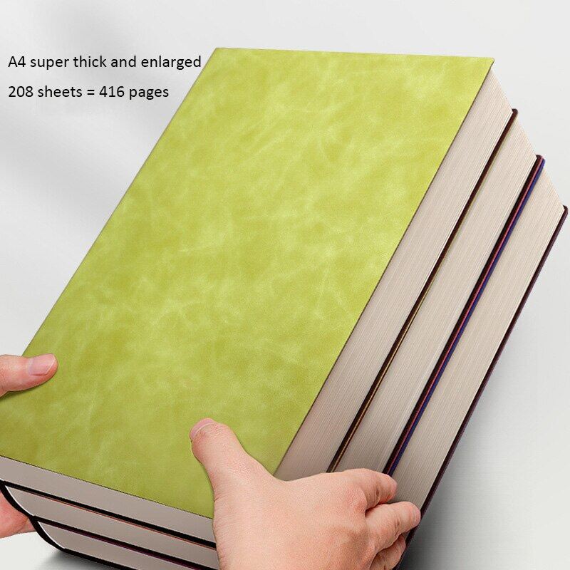 A4 Notebook Thickened Notepad Business Soft Leather Work Meeting Office Diary Sketchbook Students Cute 200 Pages Notepad