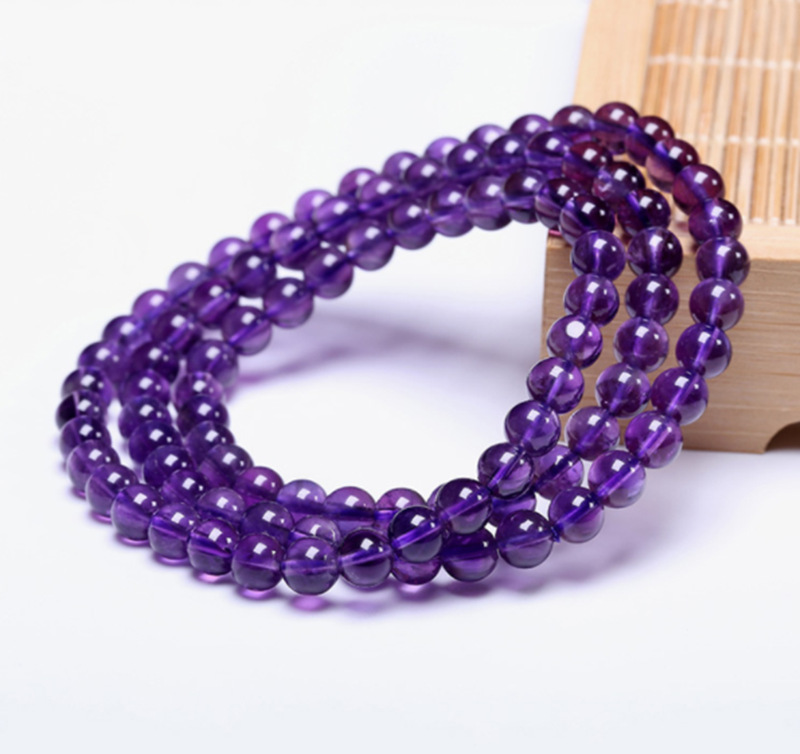 1 strand/lot 4/6/8/10/12mm Natural Purple Chalcedony Loose Beads Agate Crystal White Stone Agat Stone Bead Round Loose Spacer Beads For Jewelry Making Findings DIY Bracelet