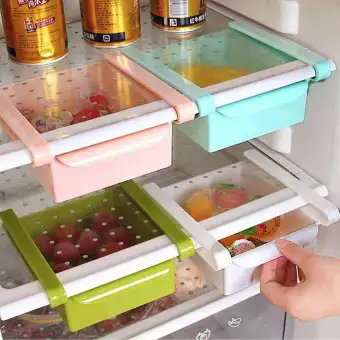 Hotyin Plastic Kitchen Refrigerator Storage Rack Fridge Shelf