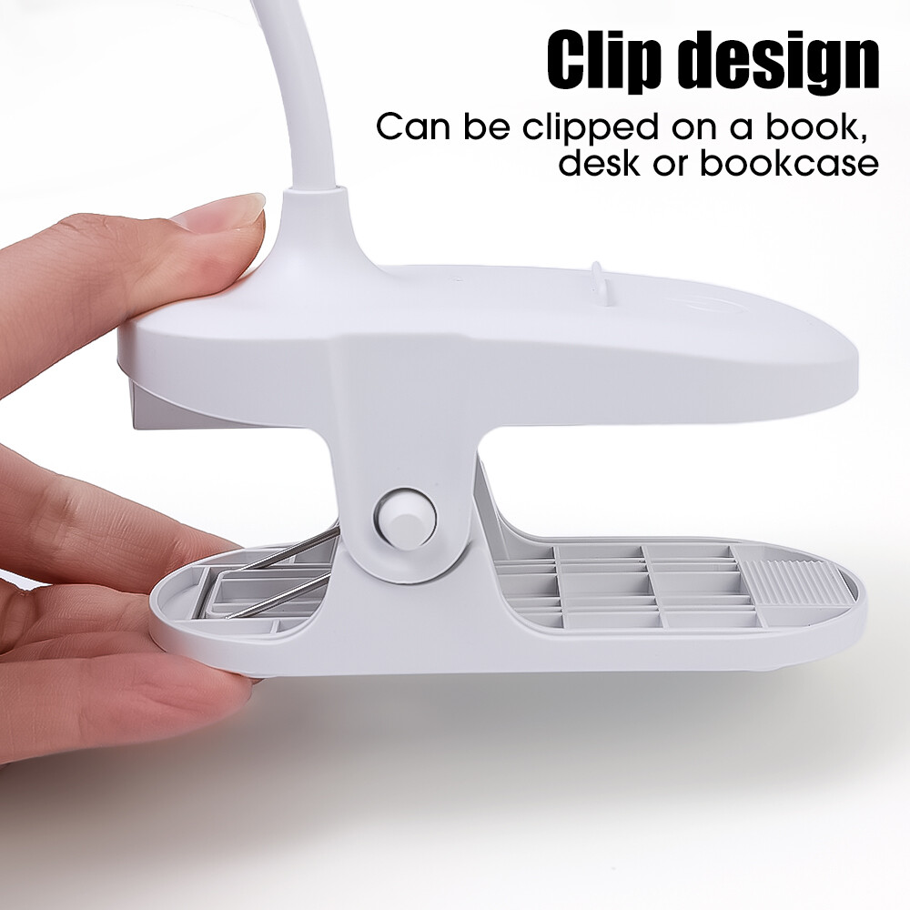 Có thể điều chỉnh ánh sáng gập được đèn bàn có kẹp LED Đèn bàn cảm ứng 3 chế độ dùng nguồn USB Đèn Đọc Đèn xách tay