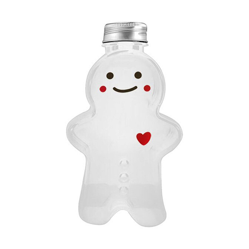 Rayua Cute Gingerbread Man Drinking Cup Shaker Drink Bottle Milk Tea Water Bottle