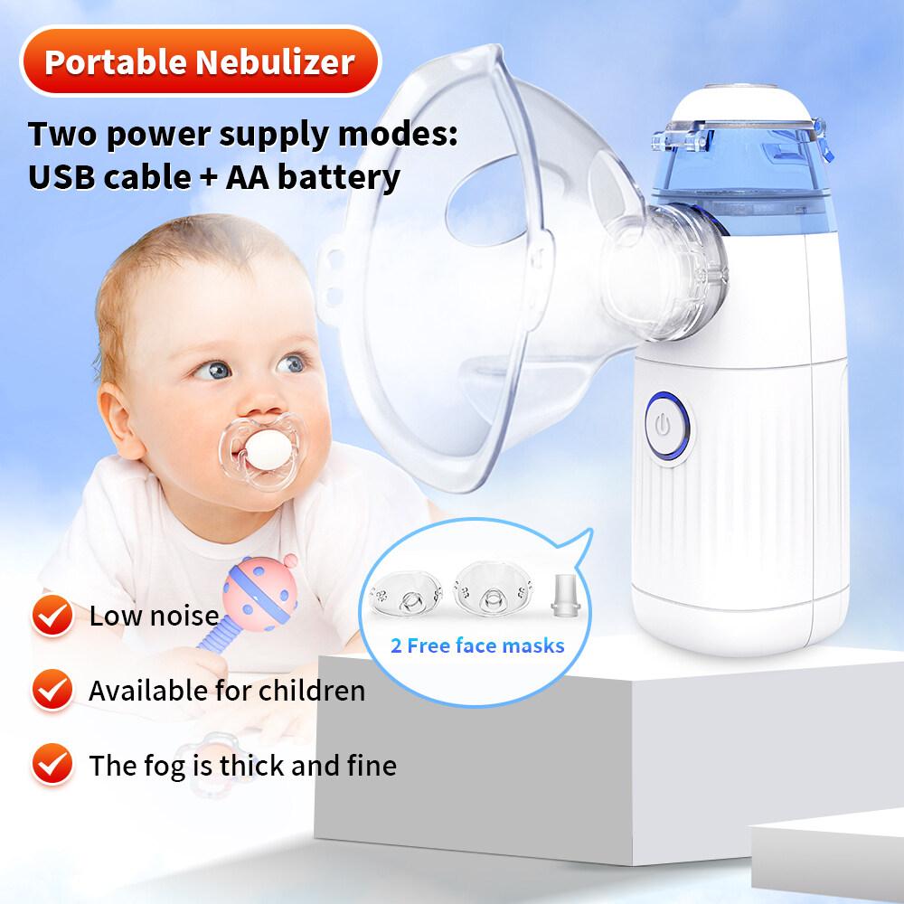 A Set USB Battery Ultrasonic Nebulizer Handheld Asthma Inhaler Cough