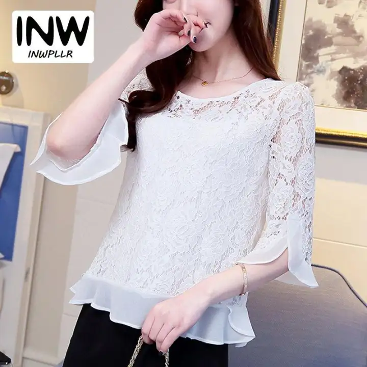 lace chiffon top