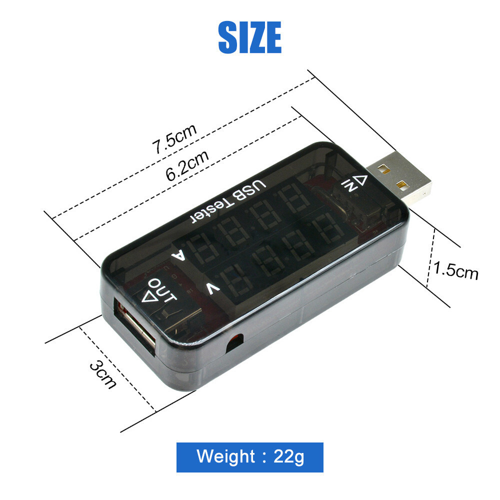 【NEW】VOKTTA Đồng Hồ Đo Điện Áp Và Dòng Điện Led USB Dòng Điện Một Chiều Vôn Kế Hiển Thị Kỹ Thuật Số Dc3 2-10V Đồng Hồ Đo Dòng Điện 0-3A