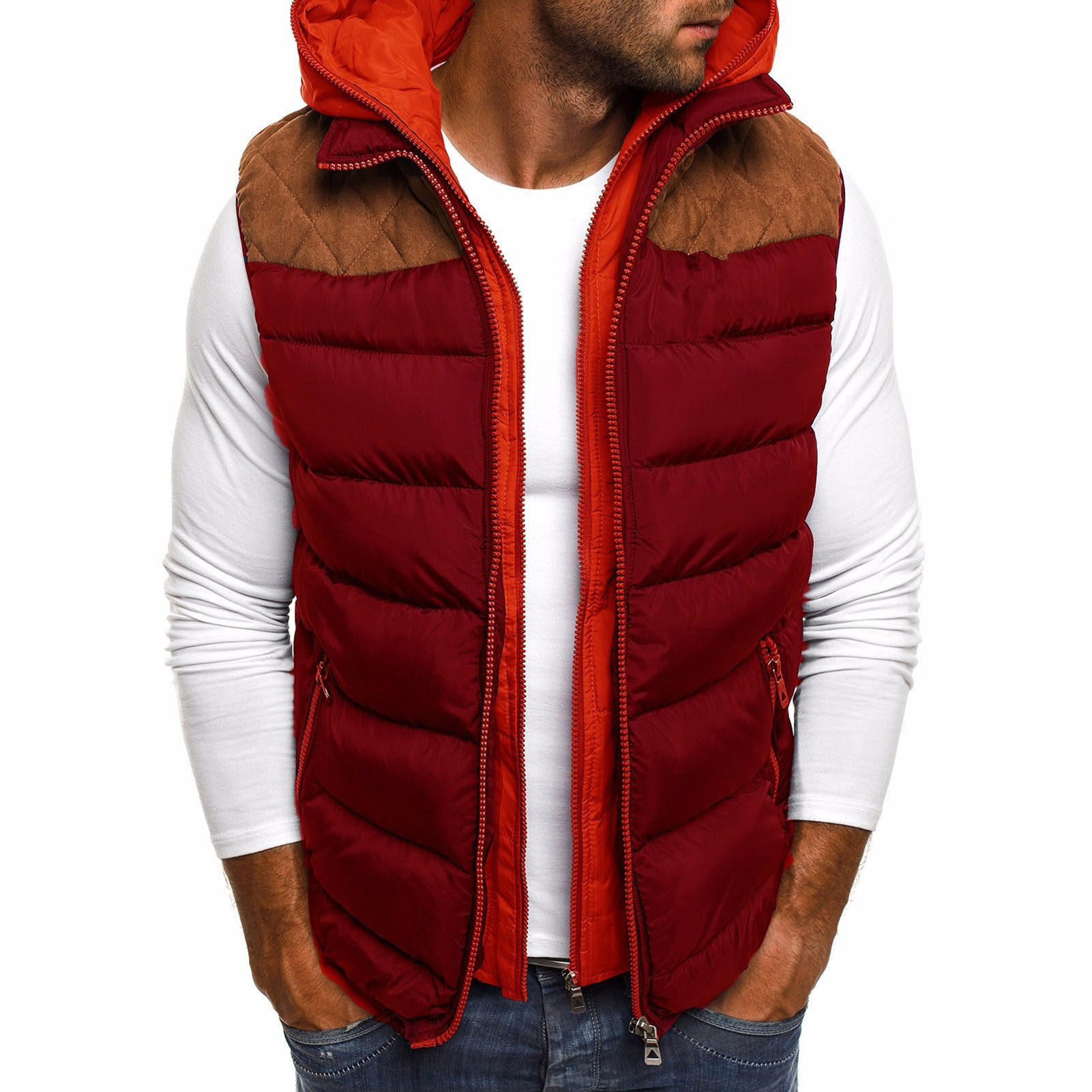 GMBI Soft Down Vest Windproof Casual Universal Warm Keeping Down Waistcoat for Men