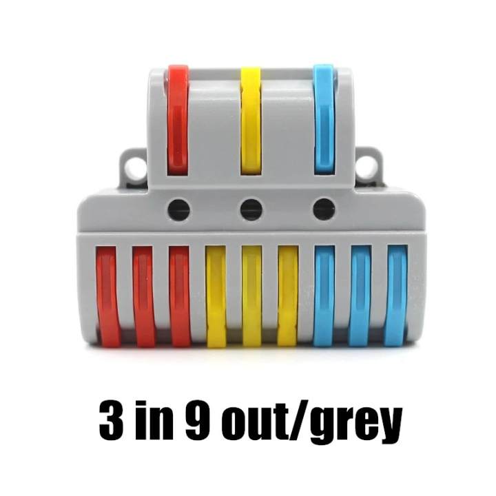 5 Pcs Wire Connector 2/3 In 4/6/9 Out Mini Fast Wire Connector ...