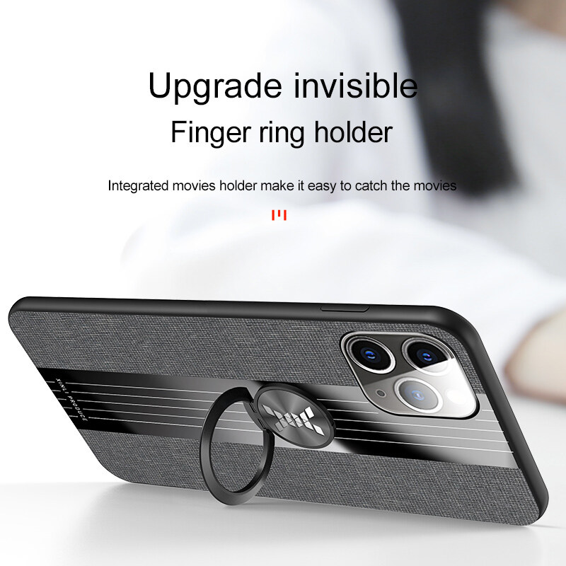XICCI for IPhone 11/iPhone 11 Pro/iPhone 11 Pro Max Case Matte Cloth Glossy Cover for IPhone 11/iPhone 11 Pro/iPhone 11 Pro Max Shockproof Phone Case with Magnetic Ring Holder