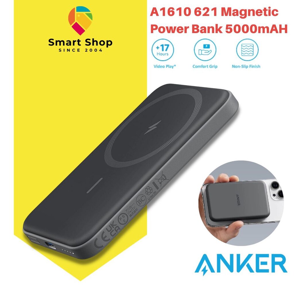 Anker A1610 621 Magnetic Battery MagGo 5000mAh Magnetic Wireless Power Bank With USB C Cable