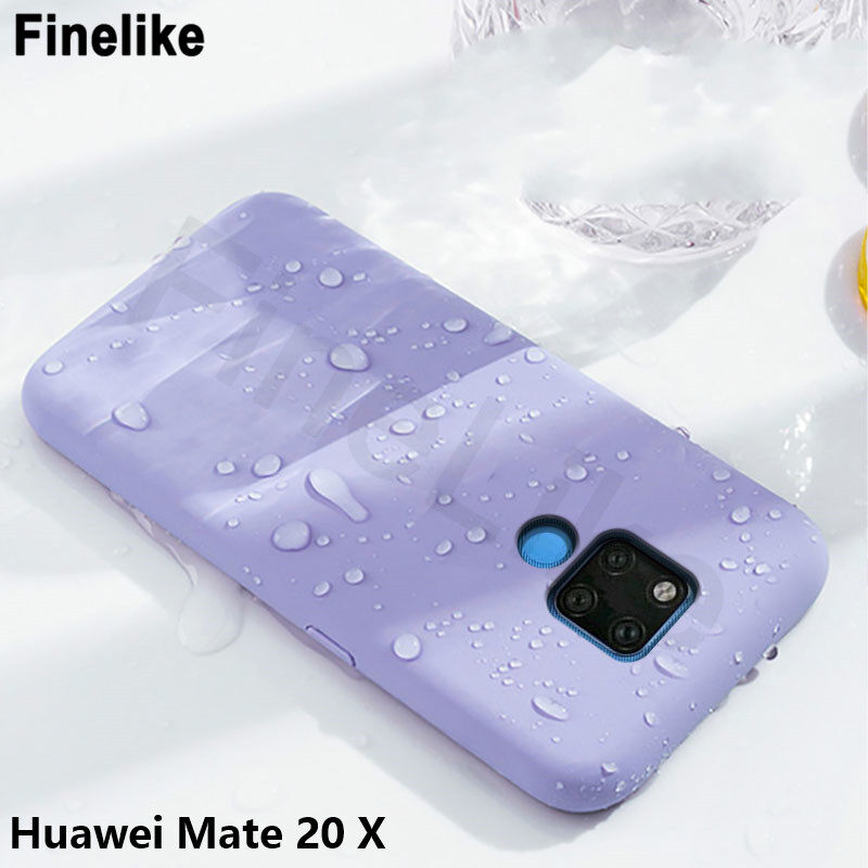 สำหรับHuawei Mate 20 Xซิลิโคนเหลวกรณีเด็ก-ผิวรู้สึกนุ่มกันกระแทกปกหลังสำหรับHuawei Mate 20X สี สีม่วง สี สีม่วงรูปแบบรุ่นที่ีรองรับ Huawei Mate 20X