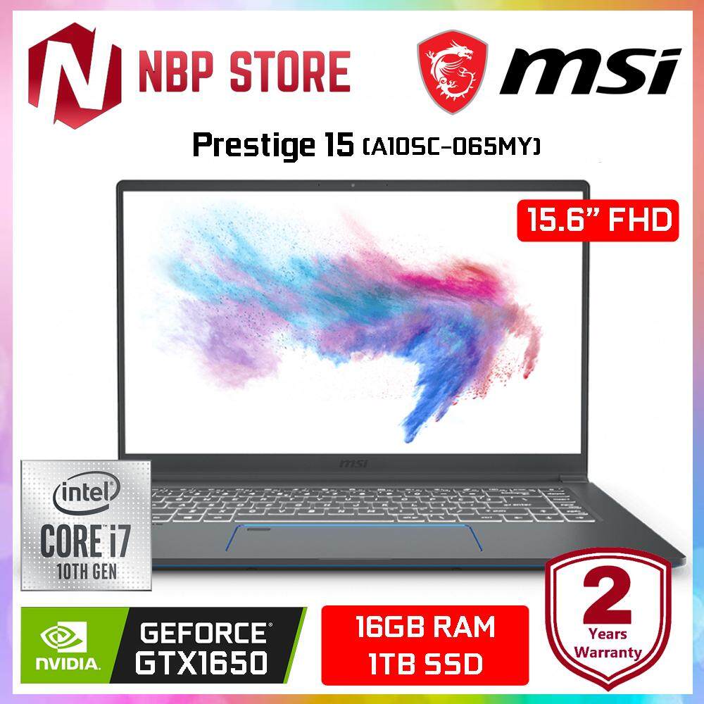 MSI Prestige 15 A10SC-065MY 15.6 FHD IPS Laptop ( I7-10710U, 16GB, 1TB, GTX1650 4GB Max-Q, W10 ) Malaysia