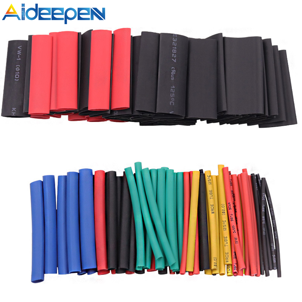 Original Aideepen 750PCS Polyolefin Heat Shrink Tube Plastic Box Insulation Heat Shrink Combination Tube Sleeve Color Heat Shrink Tube