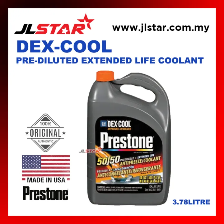 Prestone Dex Cool 50 50 Prediluted Extended Life Antifreeze Coolant 3 78l Af 850 Made In Usa Lazada