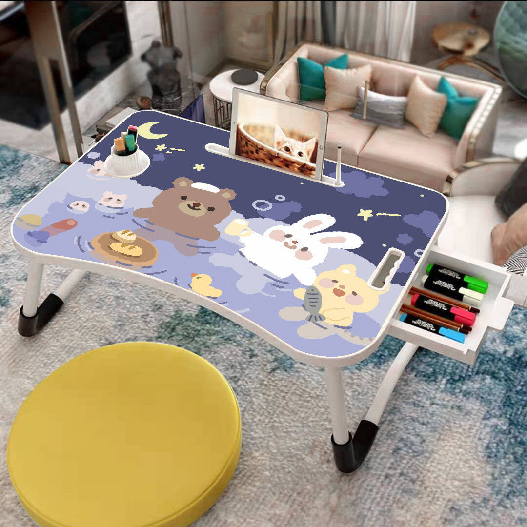 KS Bed folded small table, laptop table, lazy student study dormitory bedroom, bay window writing desk