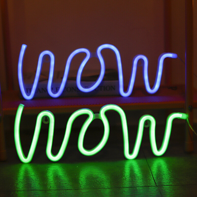 Ins Đèn Tạo Hình WOW Sáng Tạo Đèn Neon Led Đèn Tạo Không Khí Quán Bar Gắn Tường USB