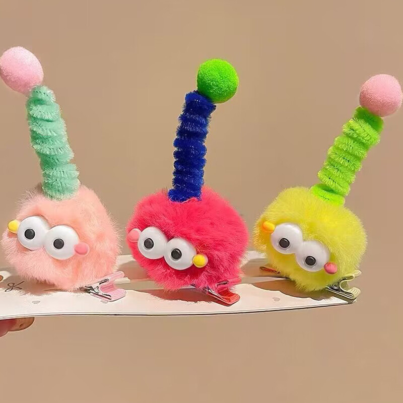 【YIDEA HONGKONG】Cute Plush Colorful Little Monster Hairpin