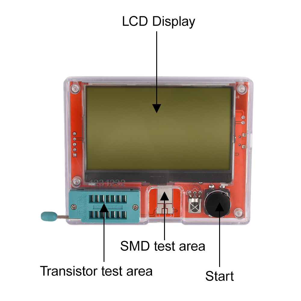 DM Kiểm tra bóng bán dẫn dụng cụ kiểm tra tần số PWM vuông sóng công tơ mét LCR Vôn kế Bộ tự làm với Vỏ Acrylic