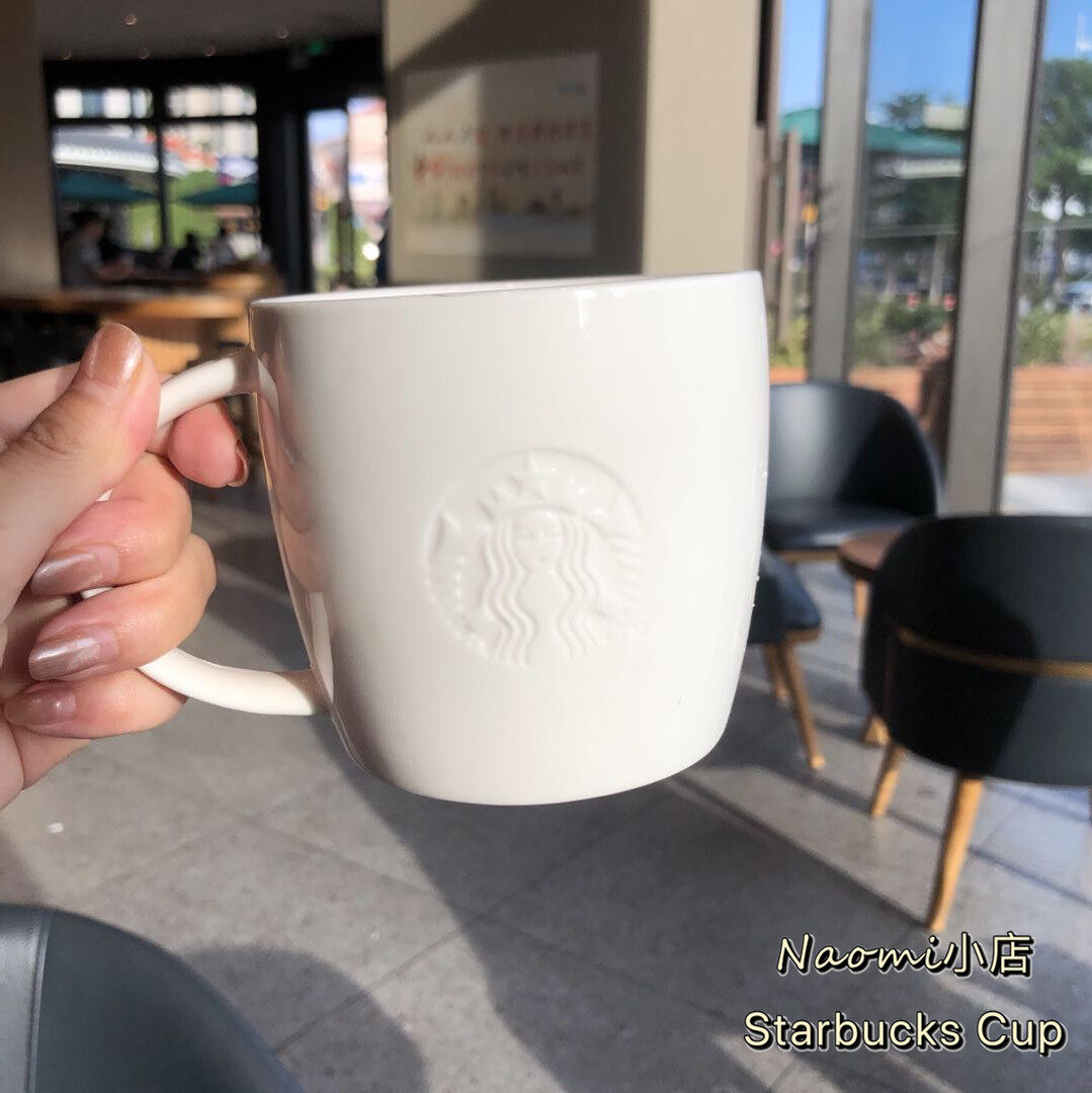 Starbuck Classic Ceramic Cup White Store Special Mug Mermaid Water Cup Embossed Logo Large Capacity Cup
