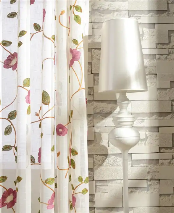 Pastoral Countryside Floral Embroidered Curtains For Living Room