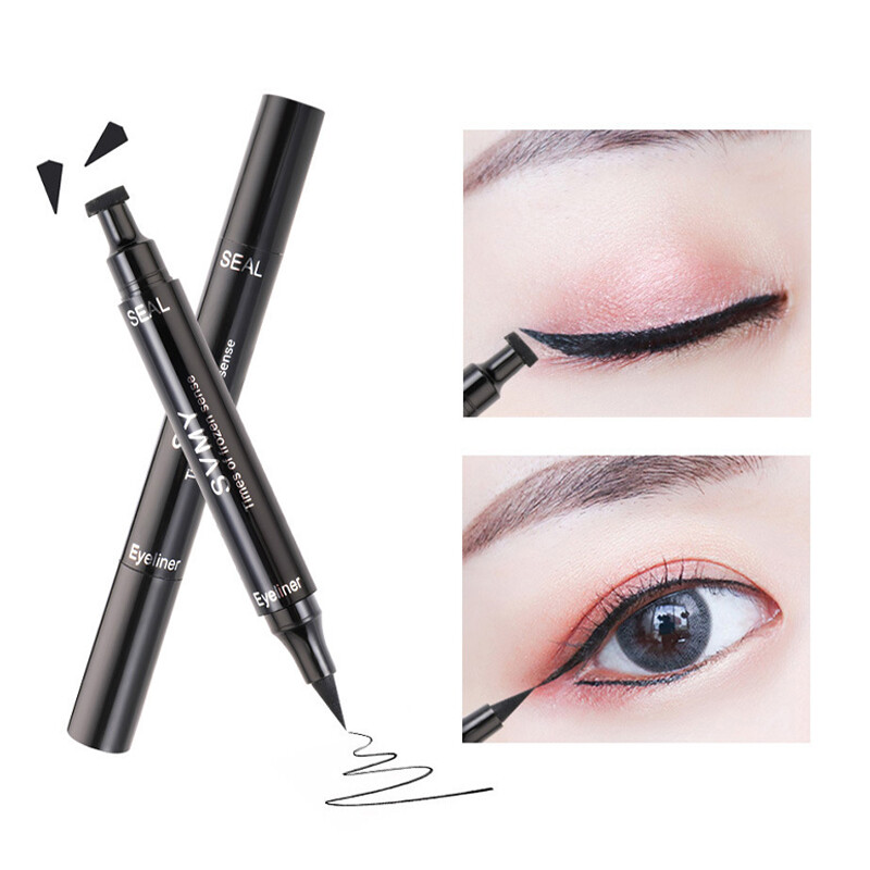 Double Head Liquid Eyeliner Pen Waterproof Fast Dry Black EyeLiner Pencil Lasting