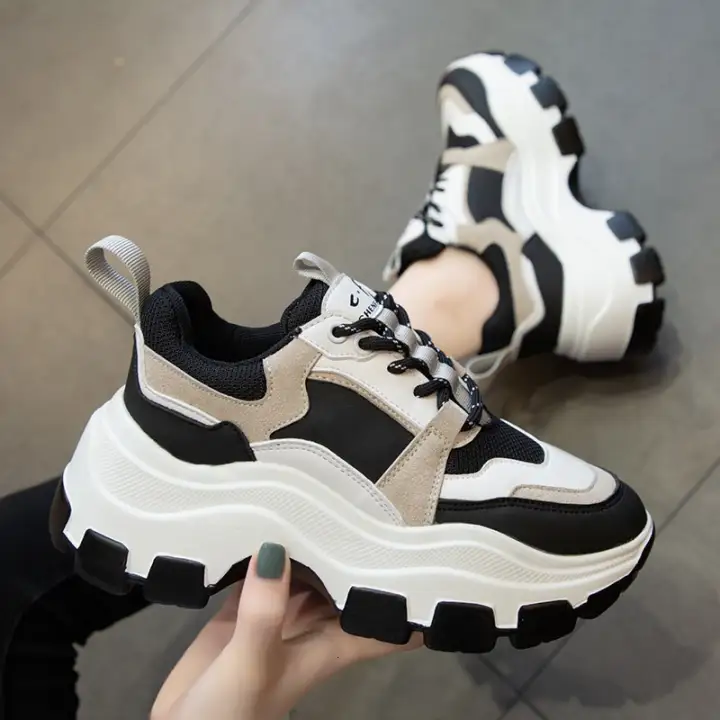 womens white platform trainers