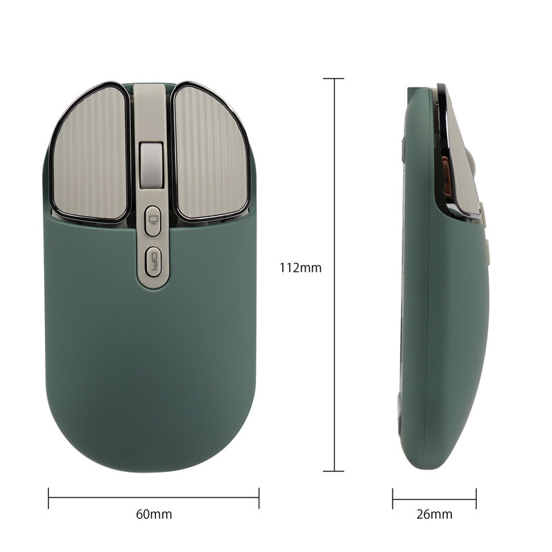 2.4GHz chuột bluetooth không dây chế độ kép Chuột quang USB im lặng và sạc lại được chuột cho PC Laptop Máy tính văn phòng