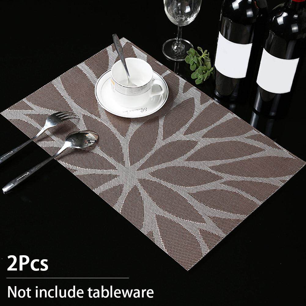 2 chiếc PVC Bếp Dệt Thảm Trong Nhà Chịu Nhiệt Bàn Ăn Phong Placemat