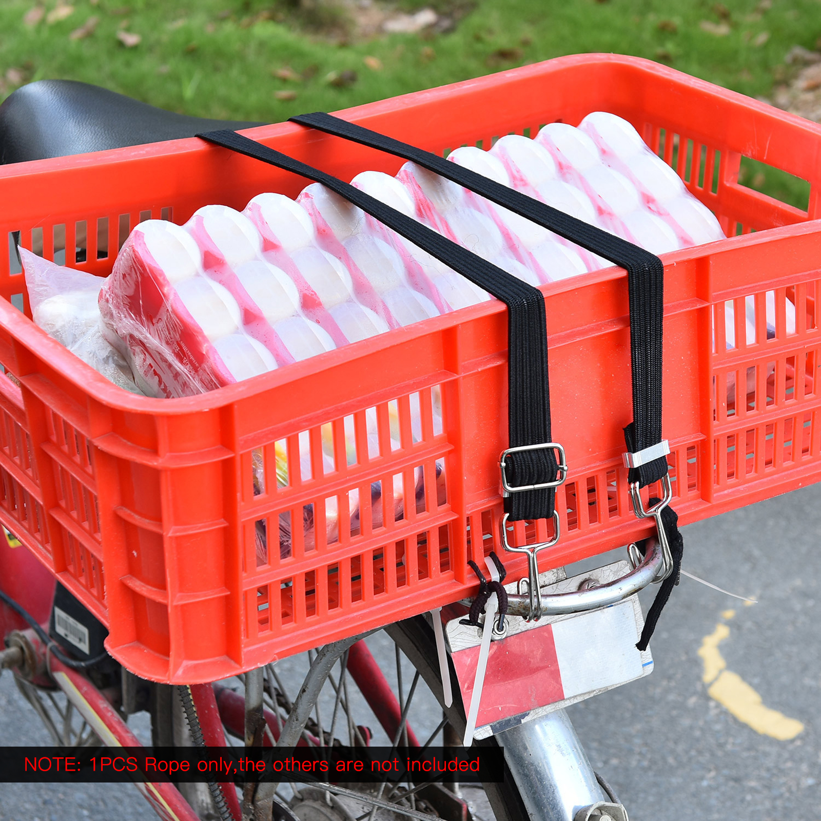 1 PCS Bike Tied Rope with Hooks Bicycle Rear Seat Fixed Bundle Cycling Elastic Stacking Banding