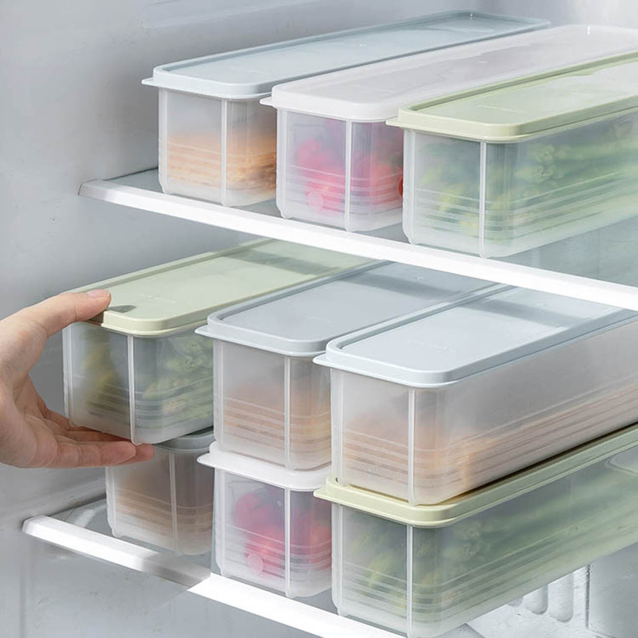 [CNMF Refrigerator Kitchen Food Grade Sealed Multigrain Noodle Fresh-keeping Box with Cover,Cnmf set of 1 Vietnamese plastic food container,]