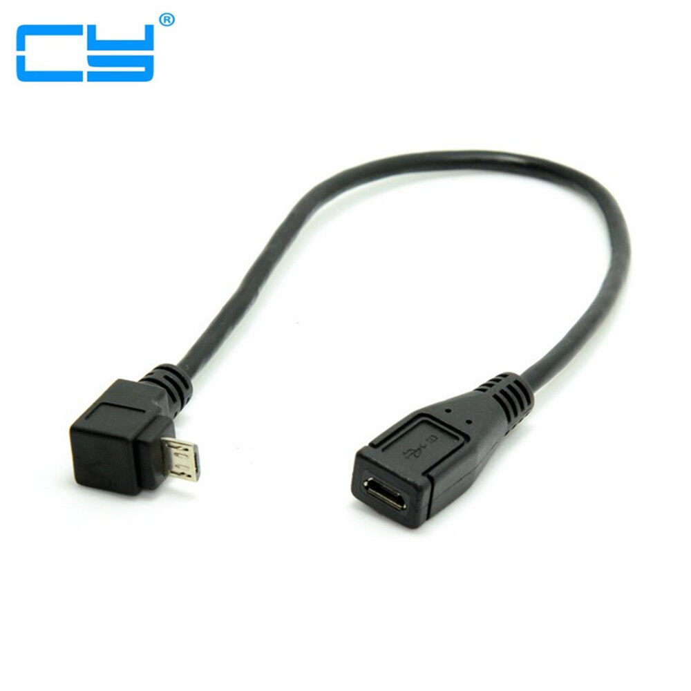 Xác Thực Hot Bán, Xuống Hướng Cáp Nối Dài 90 Độ Micro USB 2.0 5 Chân Đực Sang Cái Cho Điện Thoại Di Động Máy Tính Bảng