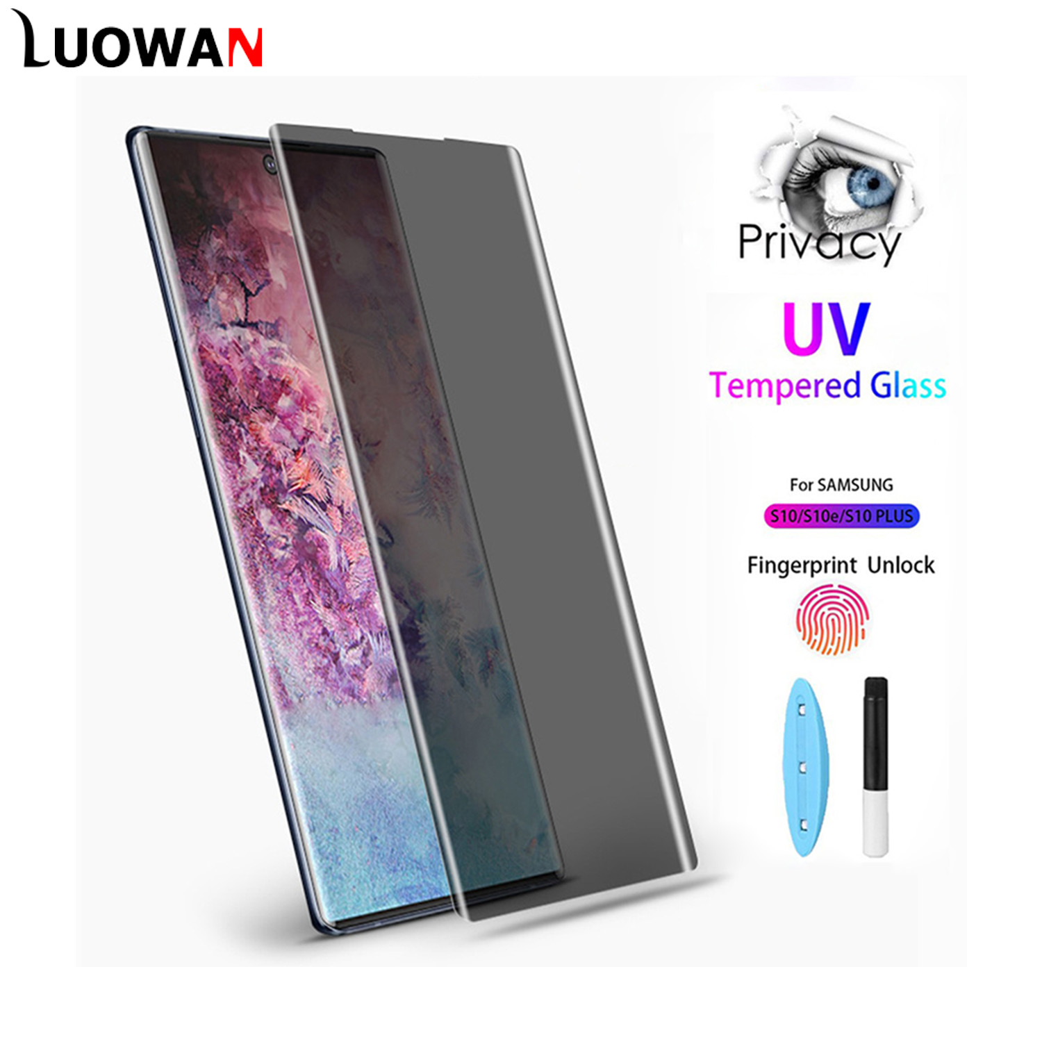 Anti Peep Privacy Screen Protector for Samsung Galaxy S21 S20 S10 S8 S9 plus Note 8 9 10 20 UV liquid glue Matte Tempered Glass