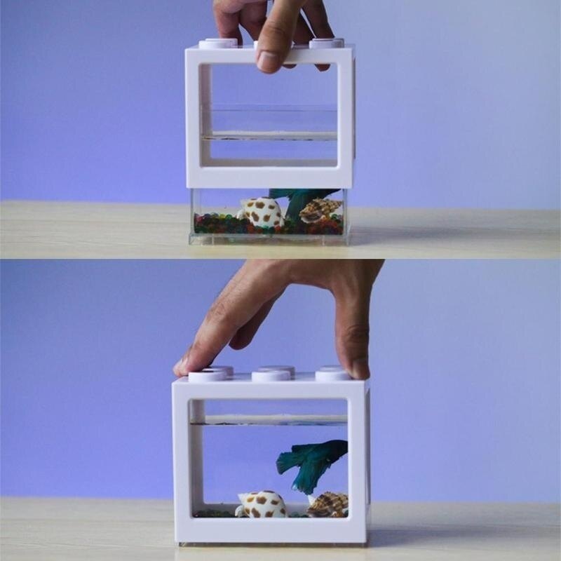 【Quà Tặng Trẻ Em】bể Nước Bể Cá Mini Có Đèn LED Vườn Ươm Để Bàn Đỏ