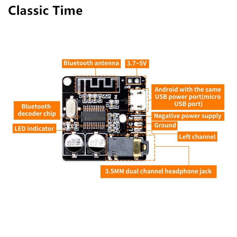 VHM-314 Bluetooth Audio Receiver board Bluetooth 5.0 mp3 lossless decoder board Wireless Stereo Music Module