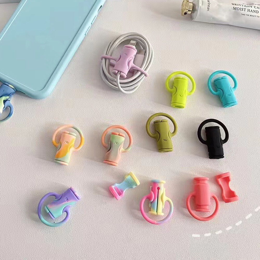 【happy-Store】Data Line Cord Protector Winder Cover Mobile Phone Accessories for iPhone Silicone Charger Cable Protective Case