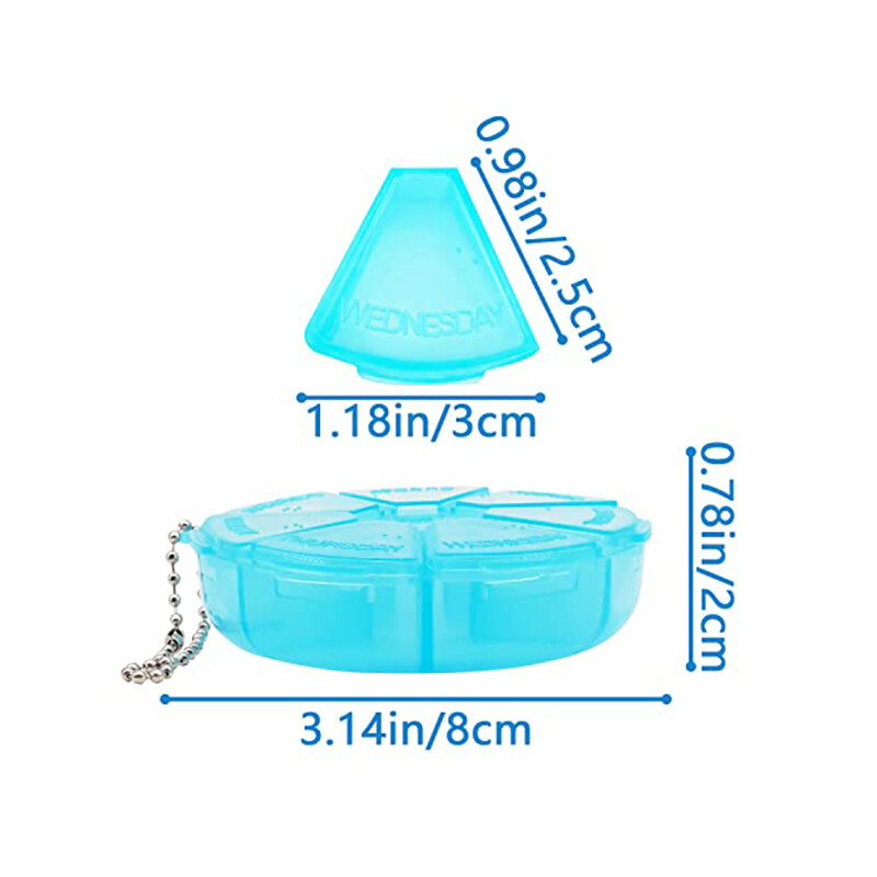 Portable Pill Storage Box 7 Compartment Travel Jewelry Storage Box