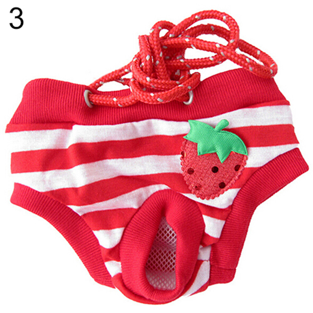 Pet dog strawberry pattern cute physiological pants briefs menstrual protection anti-harassment safety pants
