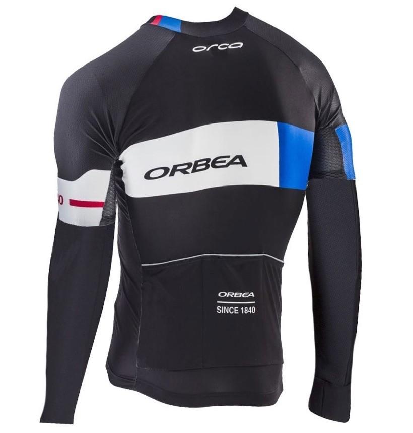 Orbea Team Áo Thi Đấu Dài Tay Đạp Xe Màu Xanh Đen Chuyên Nghiệp