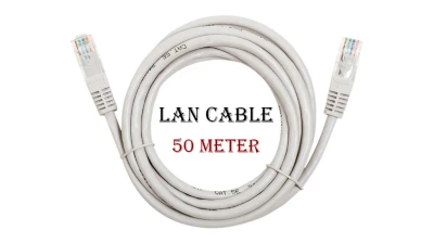 (50meter) White External Network Ethernet Cable Cat5e LAN PC Router Modem RJ45