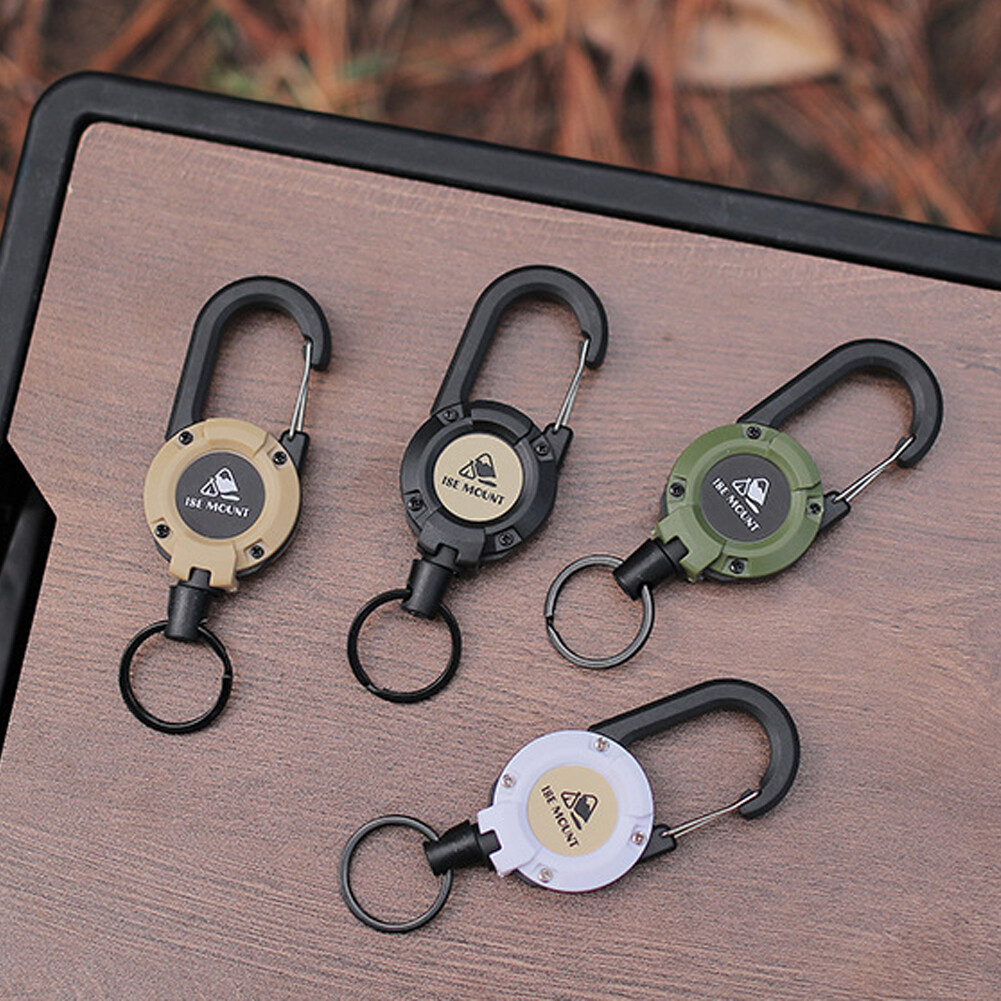 Heavy Duty ID Card Reel Heavy Duty Retractable Tether - 23.6in Badge Holder  With Carabiner For Tools & IDs Retractable Key Holder