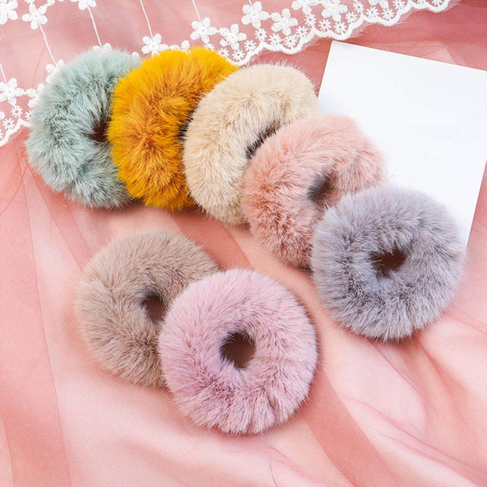 2pcs Fashion Hair Accessories Hair Bands Winter Plush Scrunchies