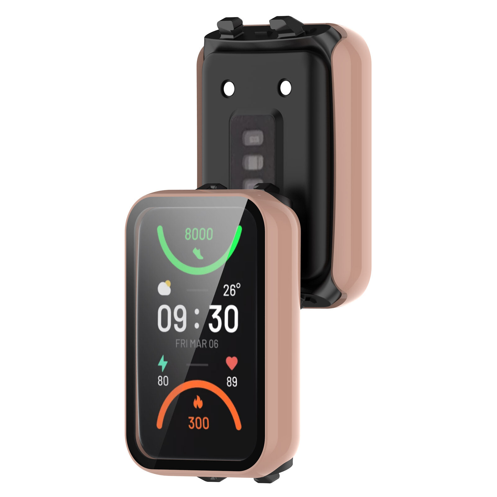 Ốp PC Cứng Miếng Dán Màn Hình Kính Cường Lực Vỏ Bảo Vệ Cho OPPO Band 2 Vỏ Đồng Hồ Thông Minh
