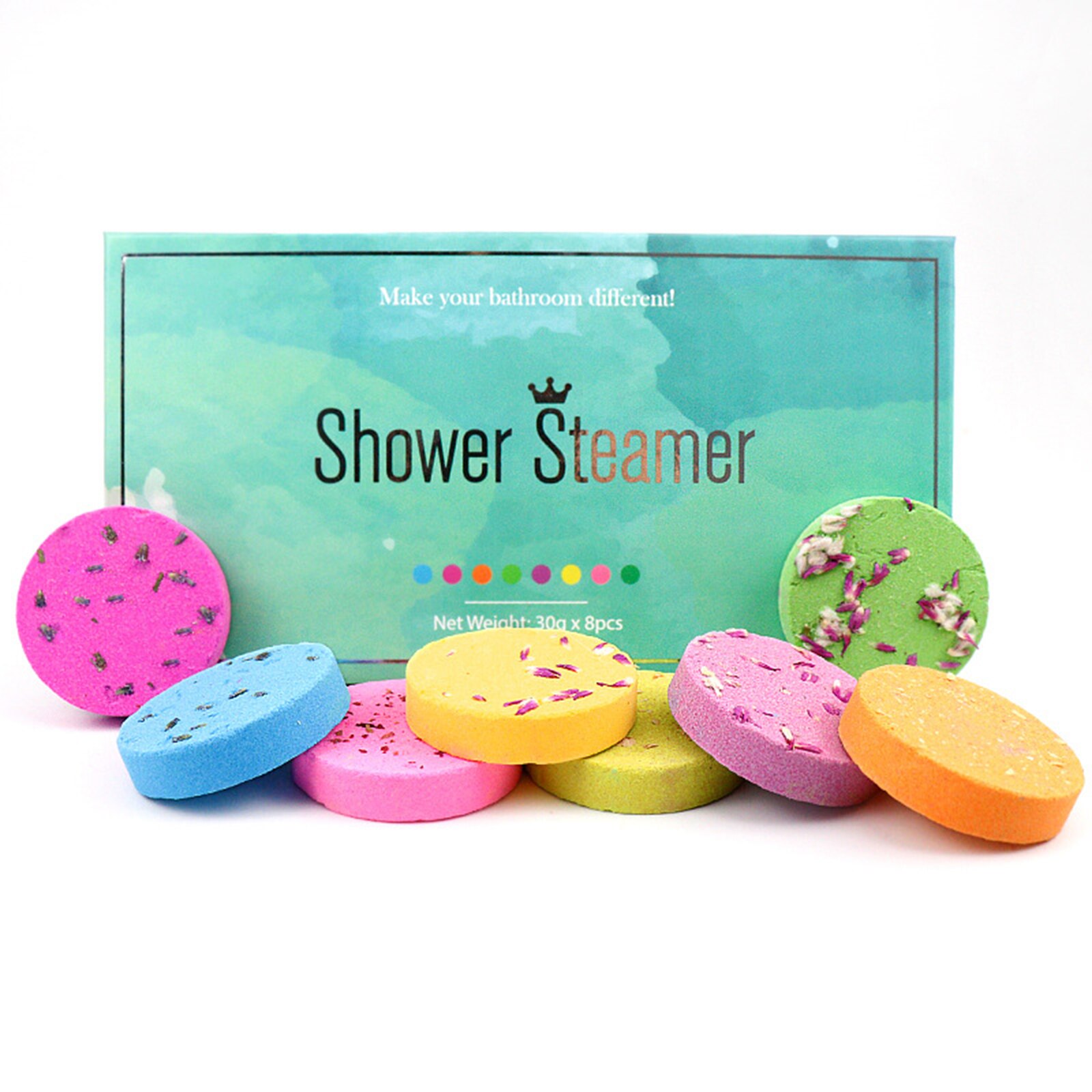 Portable 8PCS Mixed Aromatherapy Shower Steamers 30g Mini Bath Bombs ...