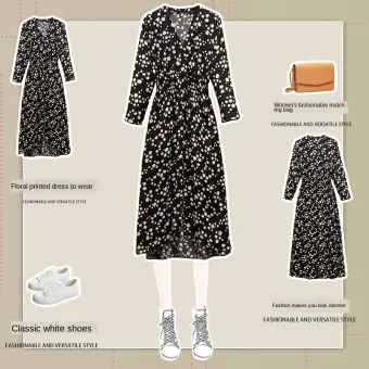 chiffon dress v neck