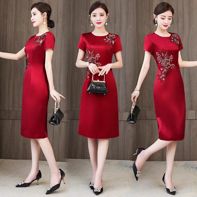 Wedding Mom Dress Moving Edition Cheongsam Dress Satalty Satalty Satal Mantle Wedding New Cheongsam